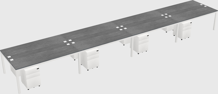 Shared rectangular desk