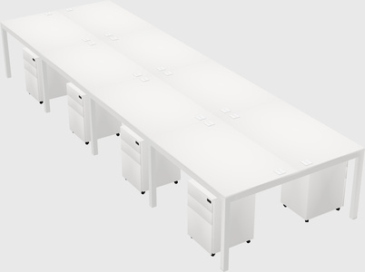 Shared rectangular desk