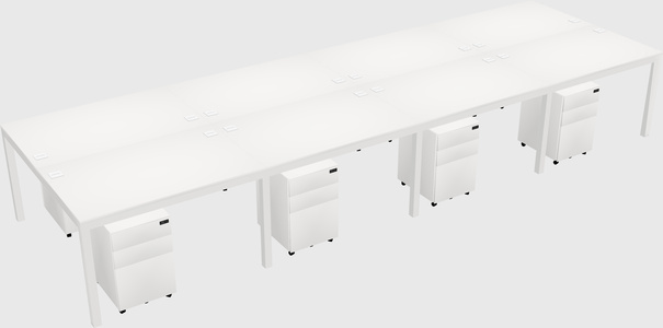 Shared rectangular desk