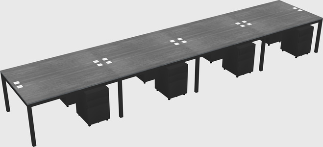 Shared rectangular desk