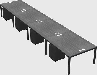 Shared rectangular desk