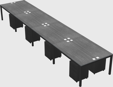 Shared rectangular desk