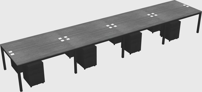Shared rectangular desk