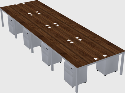 Shared rectangular desk