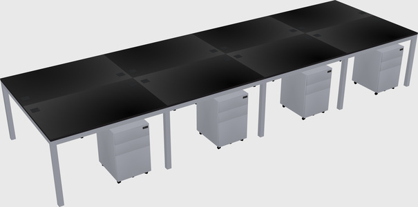 Shared rectangular desk