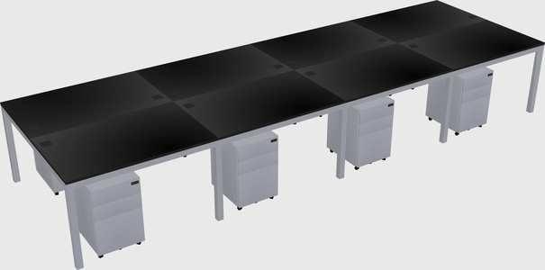Shared rectangular desk