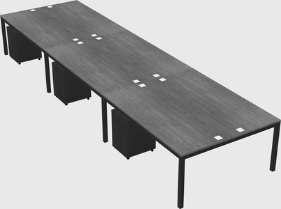 Shared rectangular desk