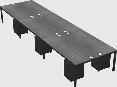 Shared rectangular desk