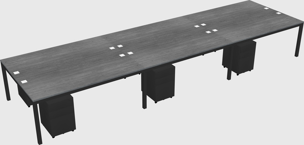 Shared rectangular desk