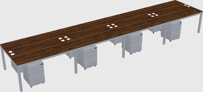 Shared rectangular desk