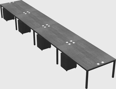 Shared rectangular desk