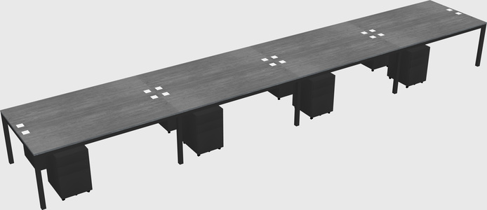 Shared rectangular desk