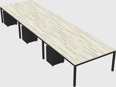 Shared rectangular desk