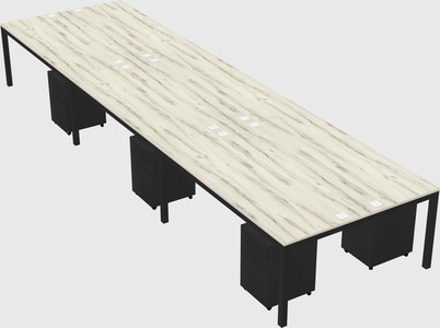 Shared rectangular desk