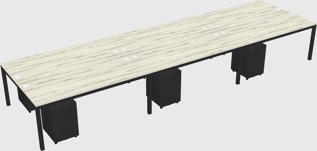 Shared rectangular desk