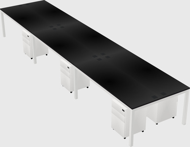 Shared rectangular desk