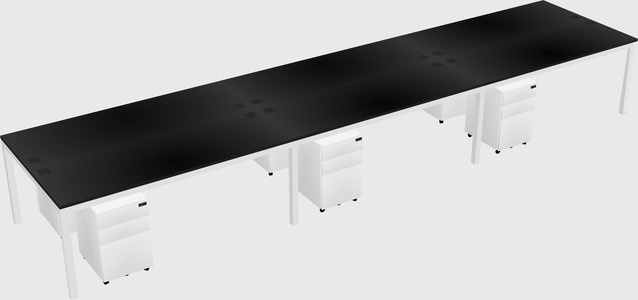 Shared rectangular desk