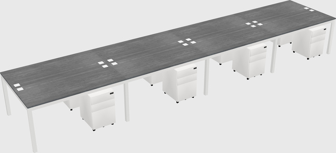 Shared rectangular desk