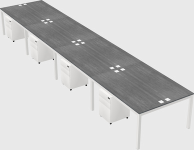 Shared rectangular desk