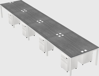 Shared rectangular desk