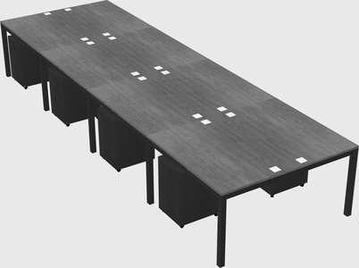 Shared rectangular desk
