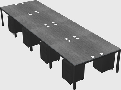 Shared rectangular desk