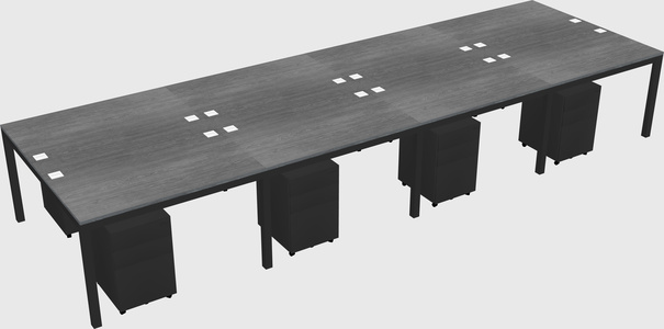 Shared rectangular desk