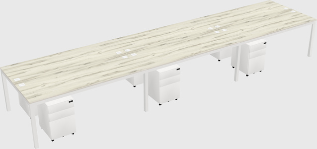 Shared rectangular desk