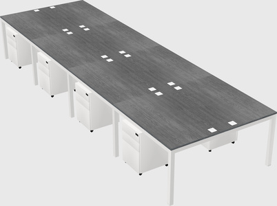 Shared rectangular desk