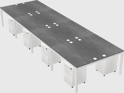 Shared rectangular desk