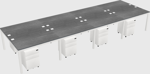 Shared rectangular desk
