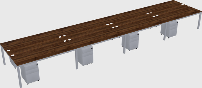Shared rectangular desk