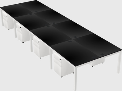Shared rectangular desk