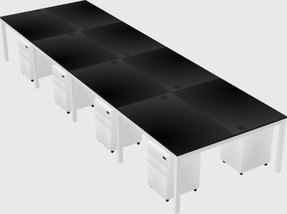 Shared rectangular desk