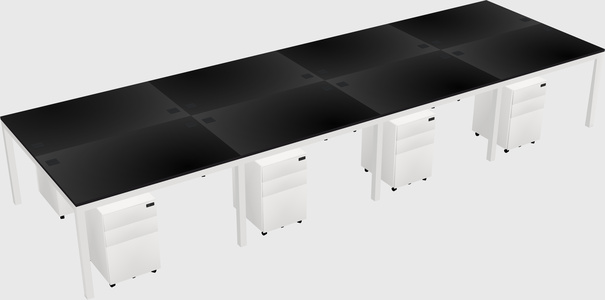 Shared rectangular desk