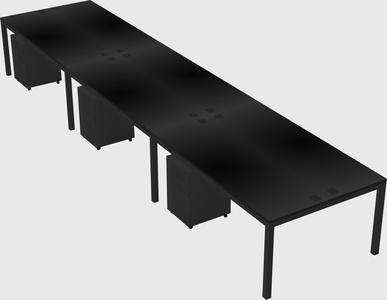 Shared rectangular desk