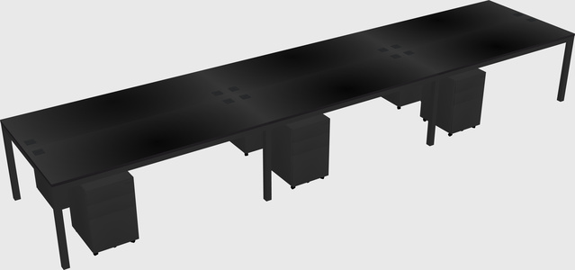 Shared rectangular desk