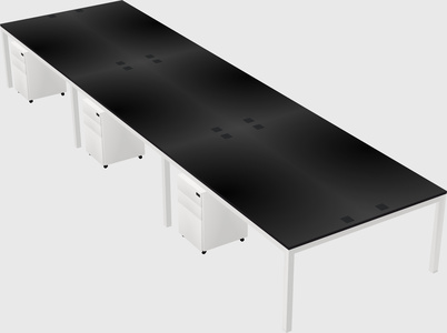 Shared rectangular desk