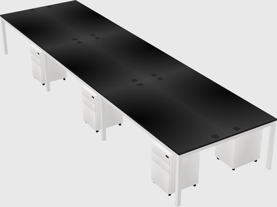 Shared rectangular desk