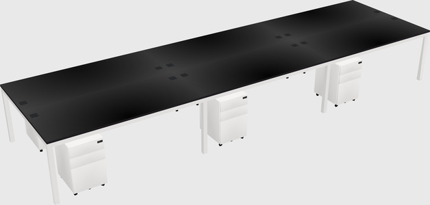 Shared rectangular desk