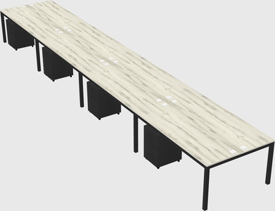 Shared rectangular desk