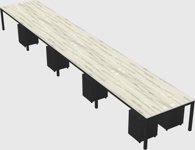 Shared rectangular desk