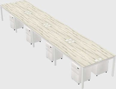 Shared rectangular desk