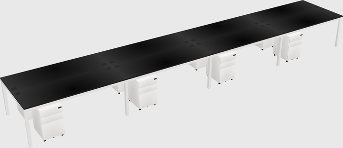 Shared rectangular desk