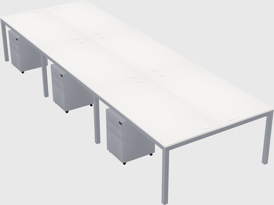 Shared rectangular desk