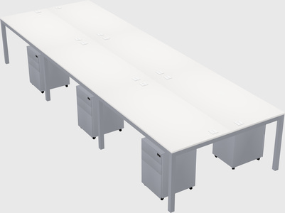 Shared rectangular desk