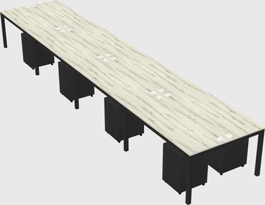 Shared rectangular desk