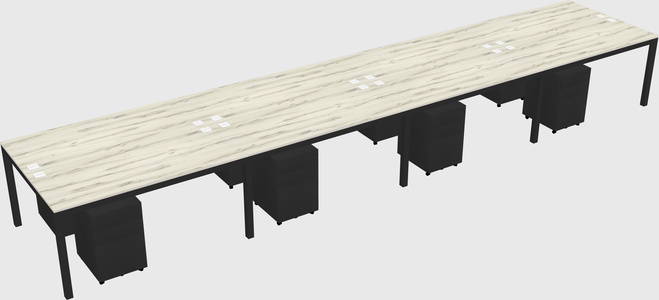 Shared rectangular desk