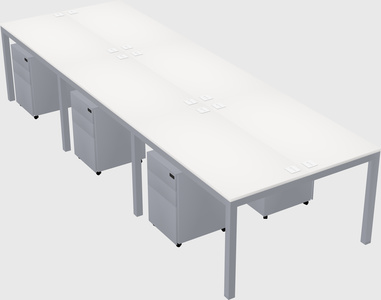 Shared rectangular desk