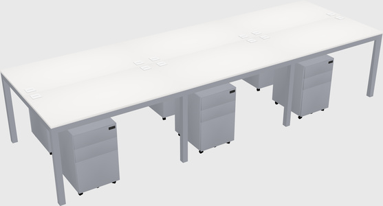 Shared rectangular desk